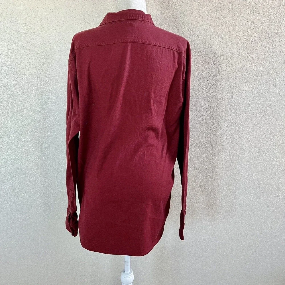 Levis Shirt Mens XXLarge Maroon Red Button Up Red Tab Long Sleeve Casual Strauss